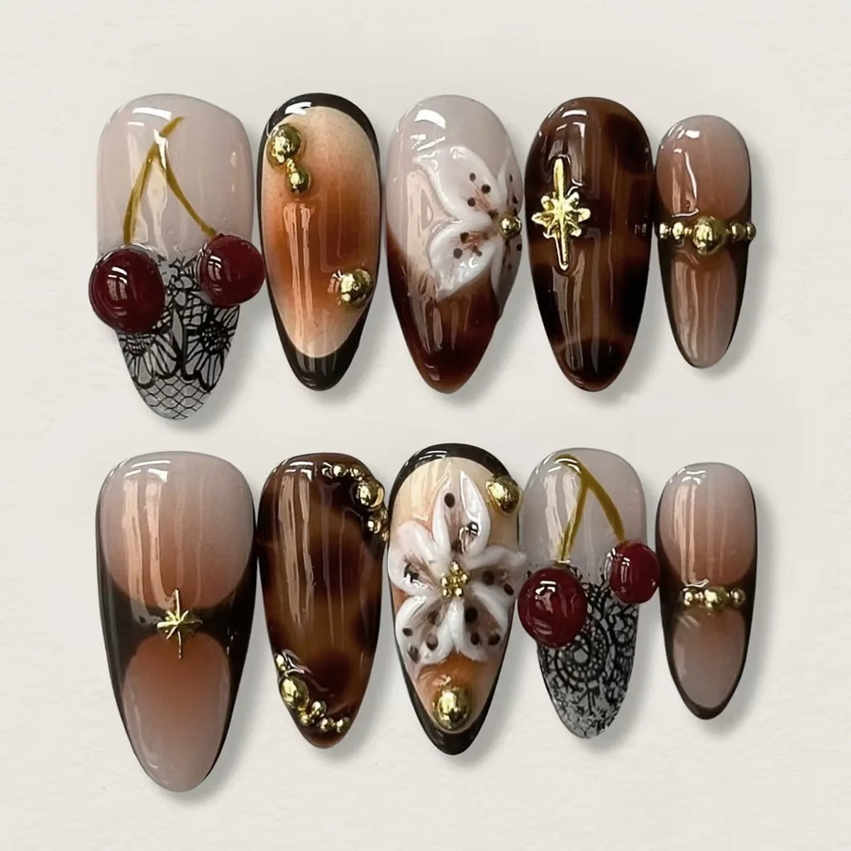 24Pcs 3D Fake Nails Press on