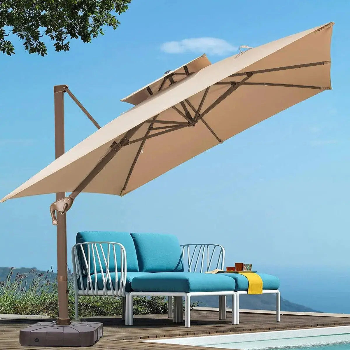 Cantilever 2.5M 360° Rotation, parasol with Cover