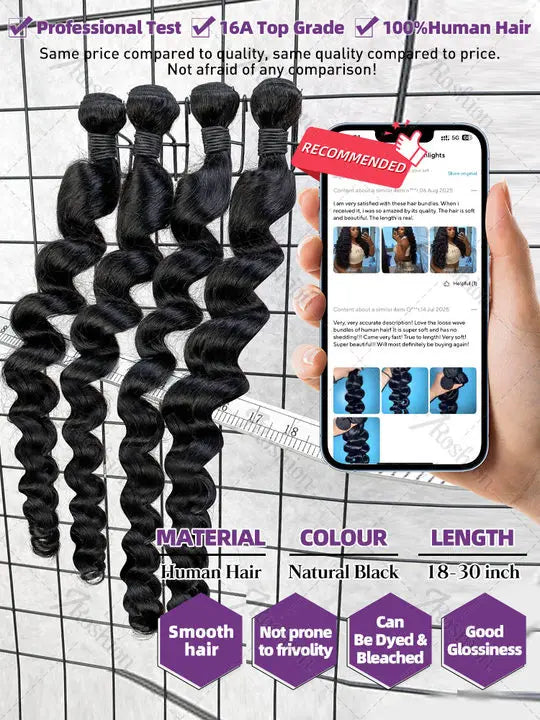 30 32 Inch Loose Wave Raw Virgin Human Hair