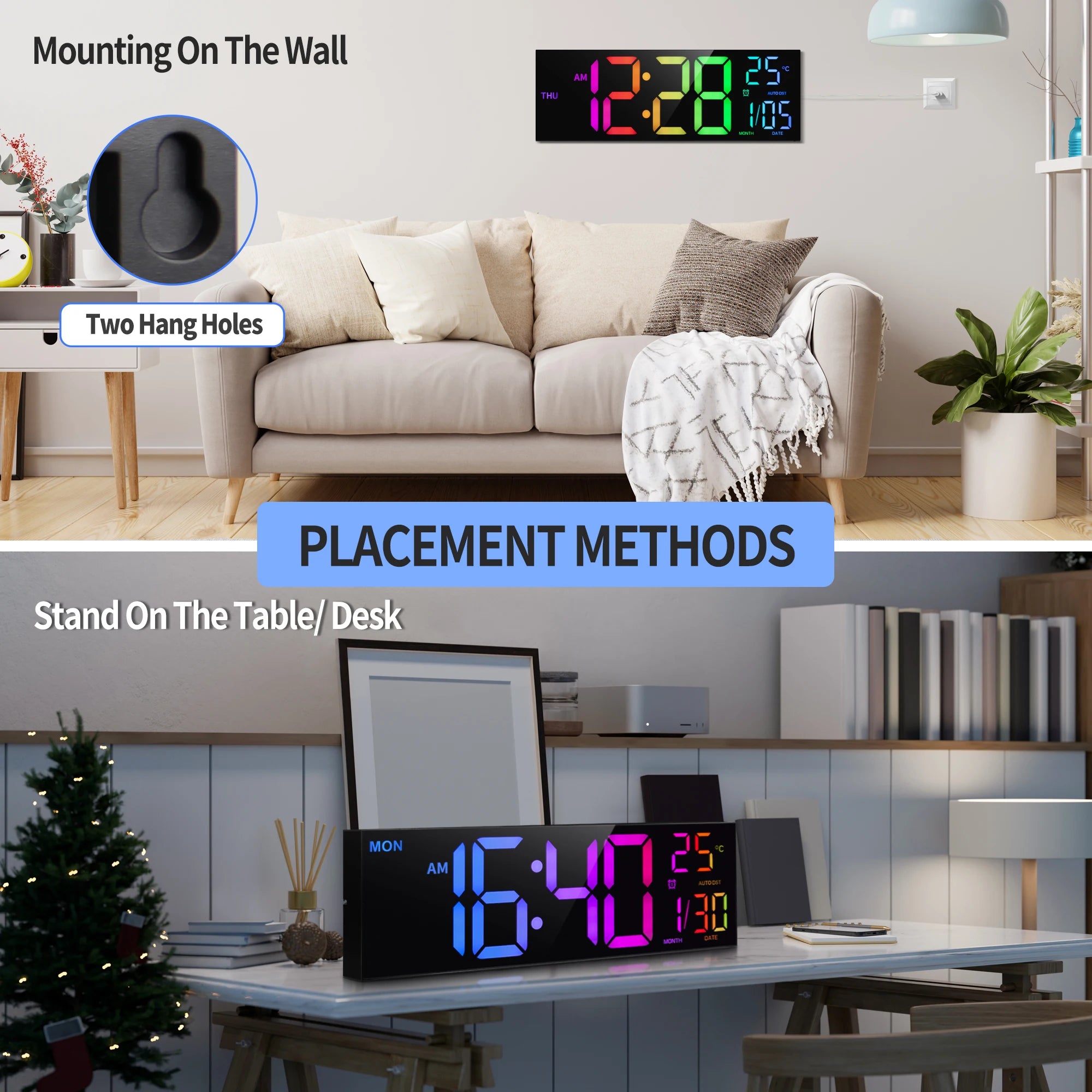 16" Large Digital Wall Clock