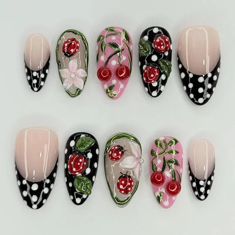 24Pcs 3D Fake Nails Press on