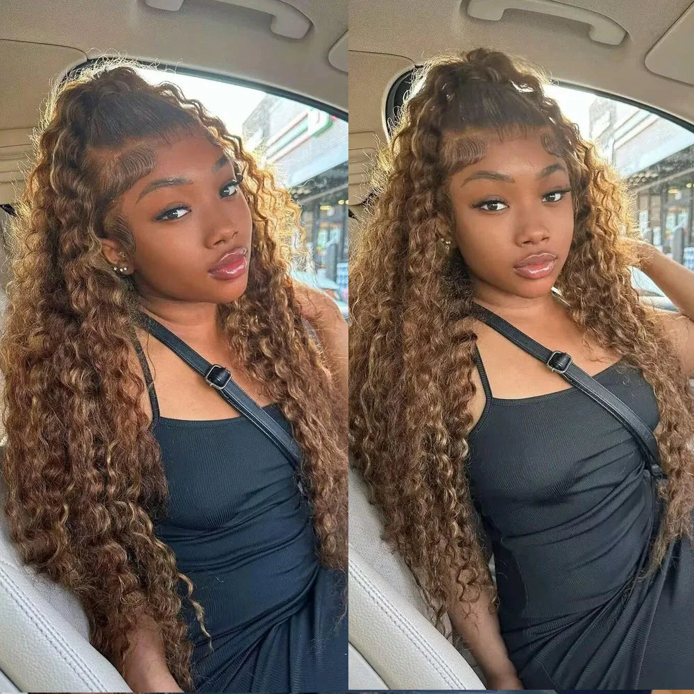 250 Density Full Hd Lace Honey Blonde Deep Wave Wig