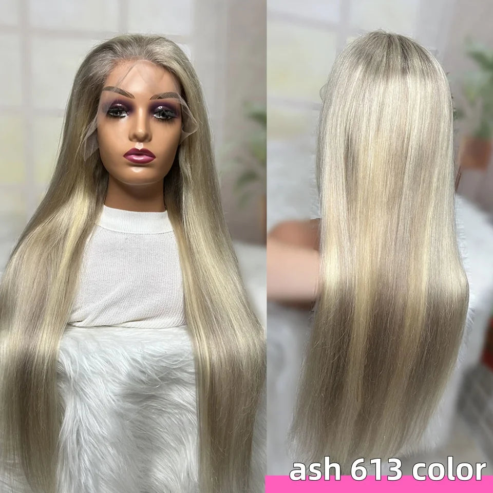 Brown Roots Highlight Transparent Lace Wig