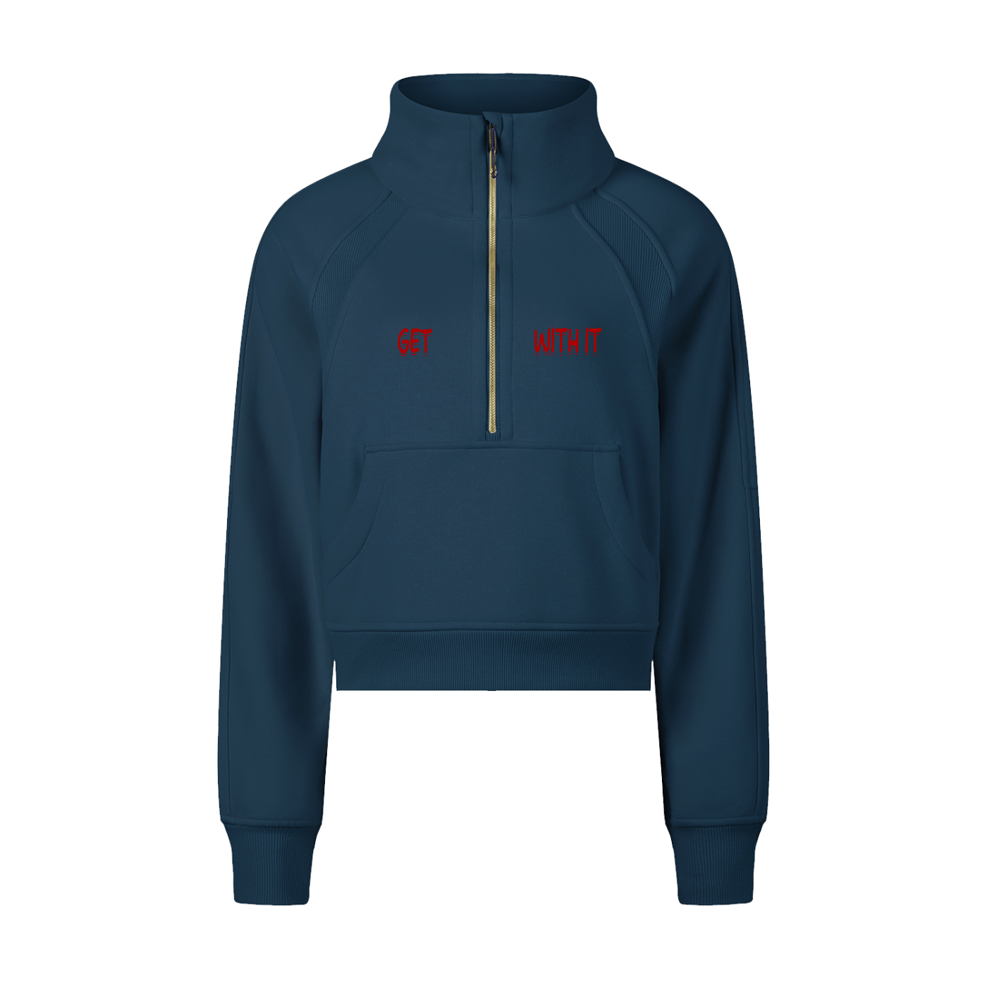 Cropped Half-Zip Sweatshirt Health is Wealth