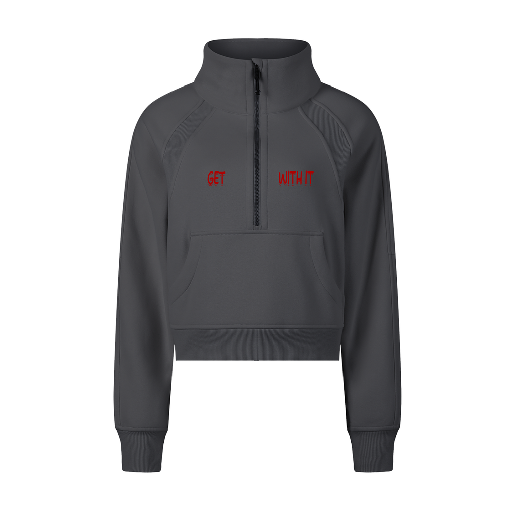 Cropped Half-Zip Sweatshirt Health is Wealth