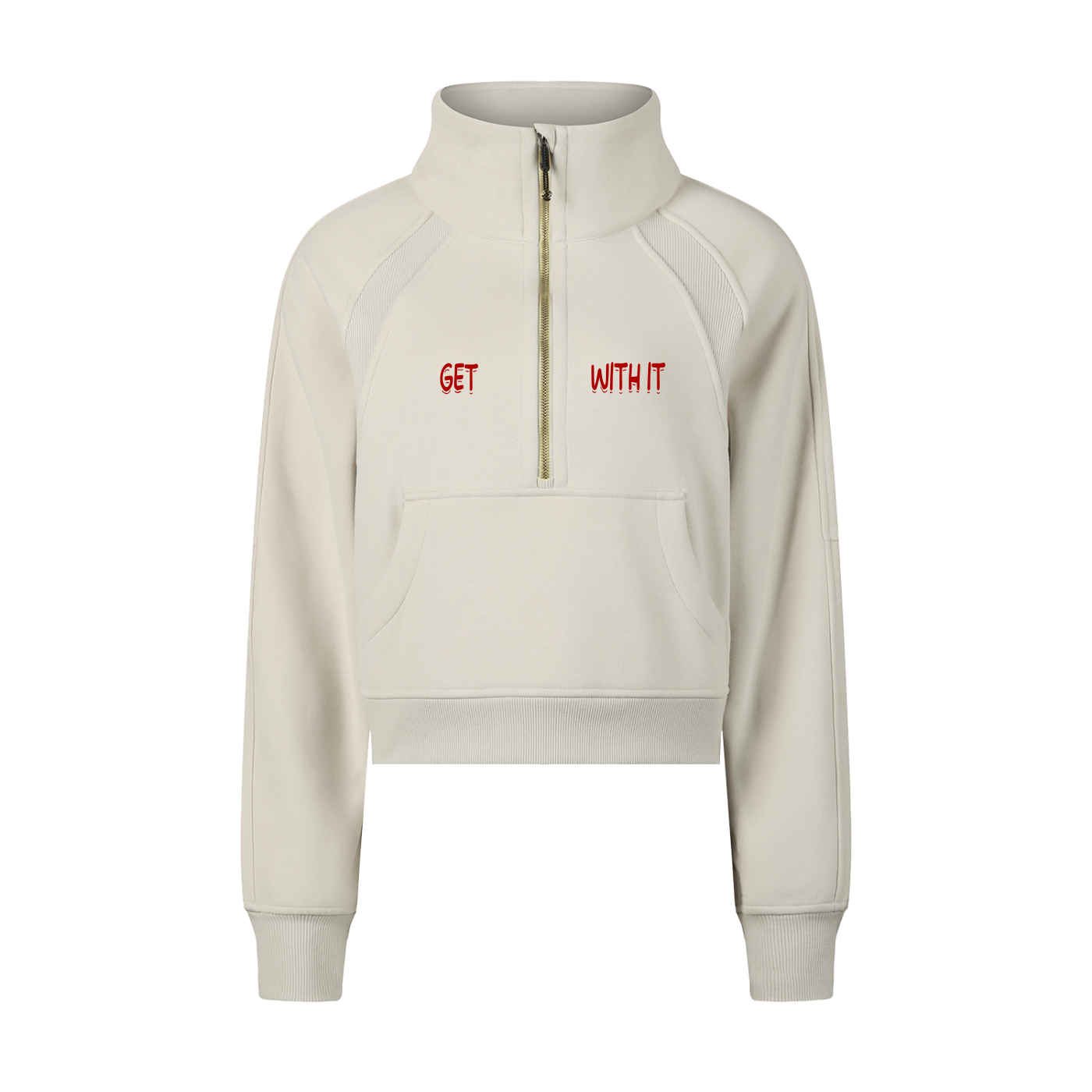 Cropped Half-Zip Sweatshirt Health is Wealth