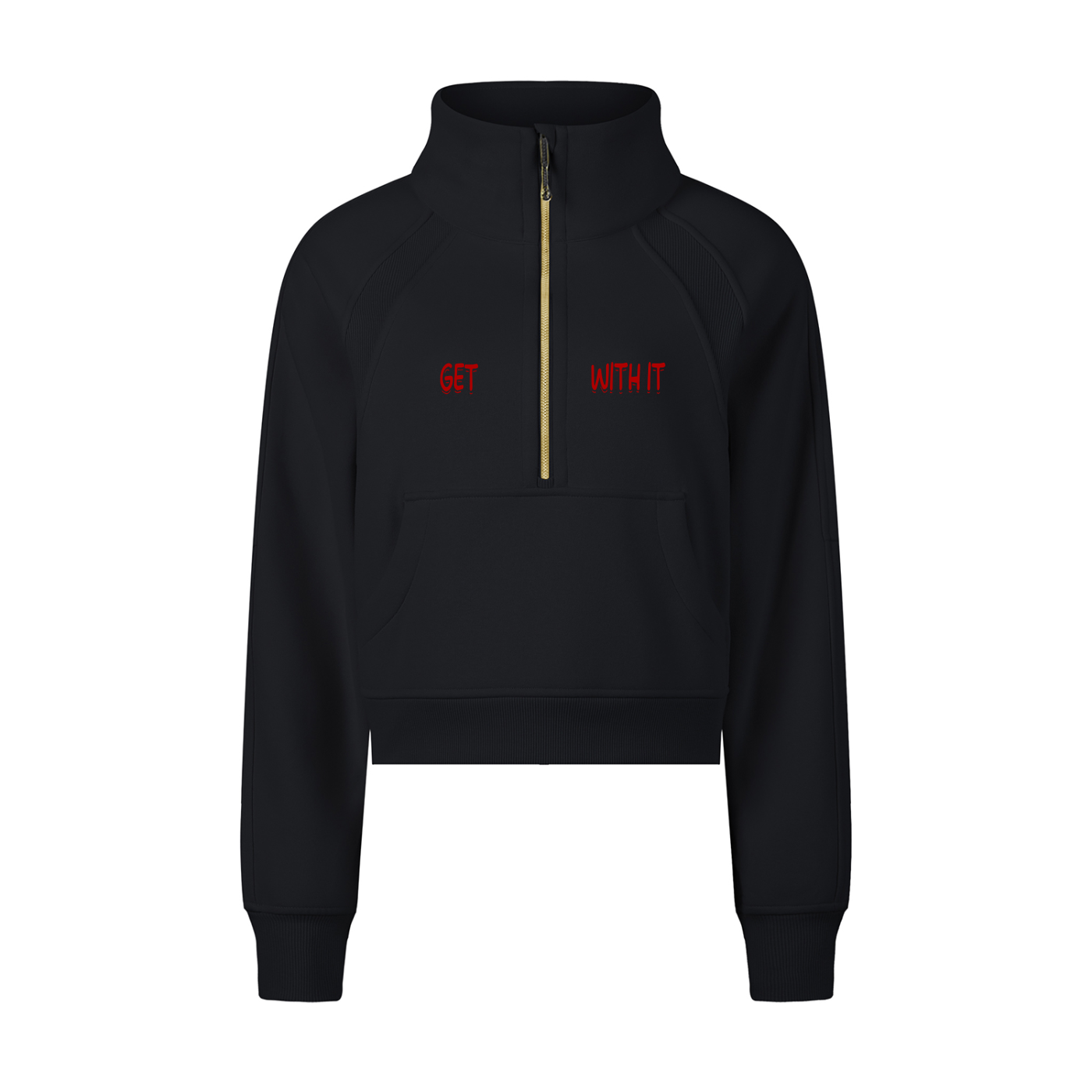 Cropped Half-Zip Sweatshirt Health is Wealth